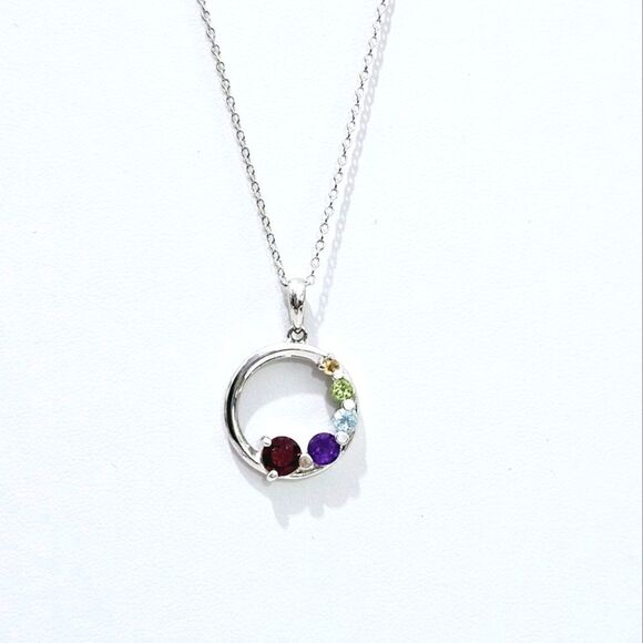 NWOT, STERLING AND NATURAL GEMSTONE NECKLACE - Picture 1 of 5